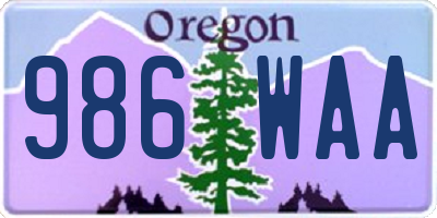 OR license plate 986WAA