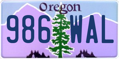 OR license plate 986WAL