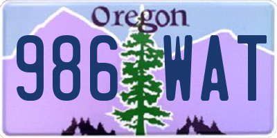 OR license plate 986WAT