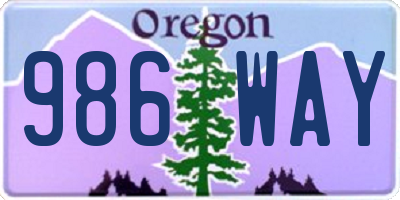 OR license plate 986WAY