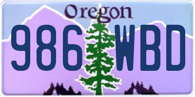 OR license plate 986WBD