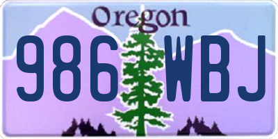 OR license plate 986WBJ