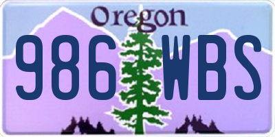 OR license plate 986WBS