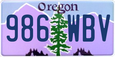 OR license plate 986WBV