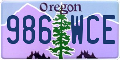 OR license plate 986WCE