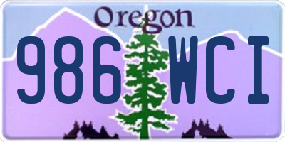 OR license plate 986WCI