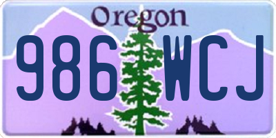 OR license plate 986WCJ