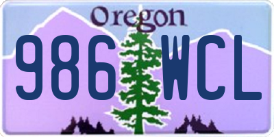 OR license plate 986WCL