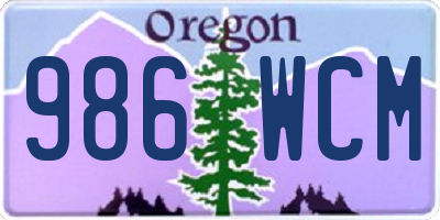 OR license plate 986WCM
