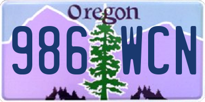 OR license plate 986WCN
