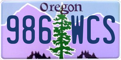OR license plate 986WCS