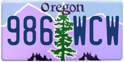 OR license plate 986WCW
