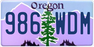 OR license plate 986WDM