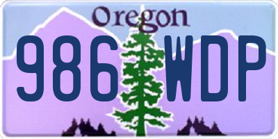 OR license plate 986WDP
