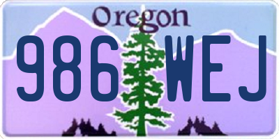 OR license plate 986WEJ