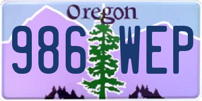 OR license plate 986WEP