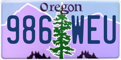 OR license plate 986WEU