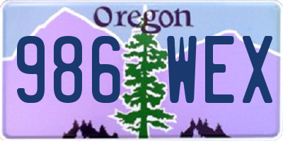 OR license plate 986WEX
