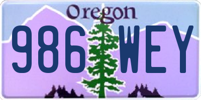 OR license plate 986WEY