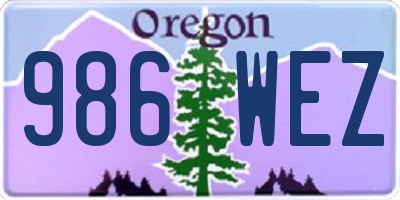 OR license plate 986WEZ