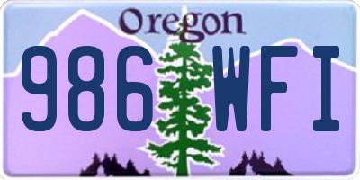 OR license plate 986WFI