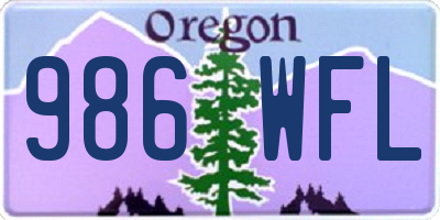 OR license plate 986WFL
