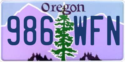 OR license plate 986WFN