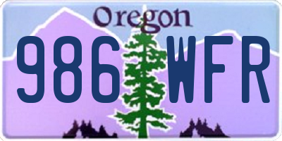 OR license plate 986WFR