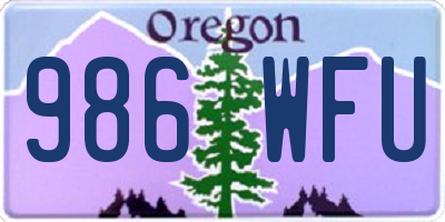 OR license plate 986WFU