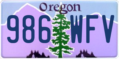 OR license plate 986WFV