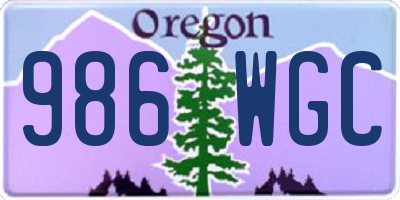 OR license plate 986WGC