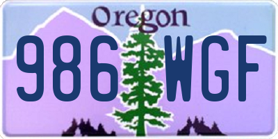 OR license plate 986WGF