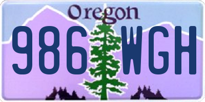 OR license plate 986WGH