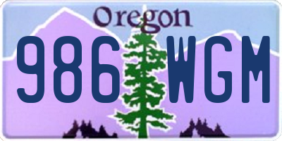 OR license plate 986WGM