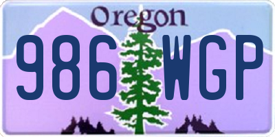 OR license plate 986WGP