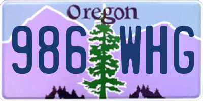 OR license plate 986WHG