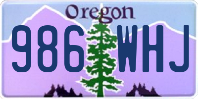 OR license plate 986WHJ
