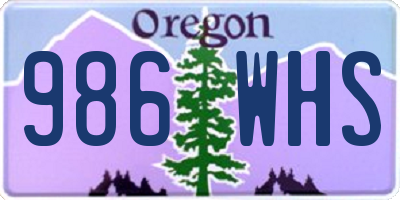 OR license plate 986WHS