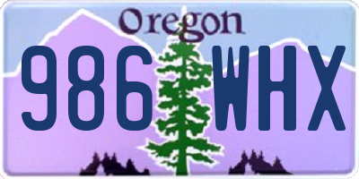 OR license plate 986WHX