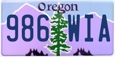 OR license plate 986WIA