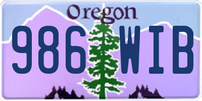 OR license plate 986WIB