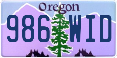 OR license plate 986WID