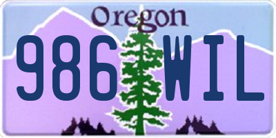 OR license plate 986WIL