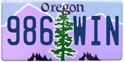 OR license plate 986WIN