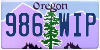 OR license plate 986WIP