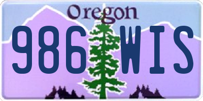 OR license plate 986WIS