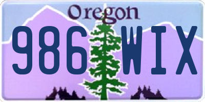 OR license plate 986WIX