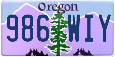 OR license plate 986WIY