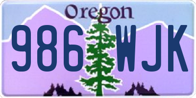 OR license plate 986WJK