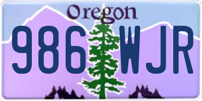 OR license plate 986WJR